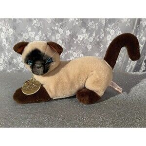Vintage 80s Siamese Cat Plush 1988 Dankin Soft Classics Retro Nostaliga Cats